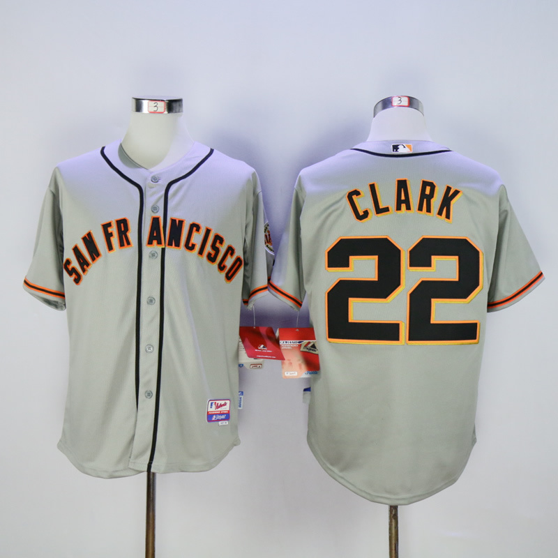 Men San Francisco Giants #22 Clark Grey Throwback MLB Jerseys->san francisco giants->MLB Jersey